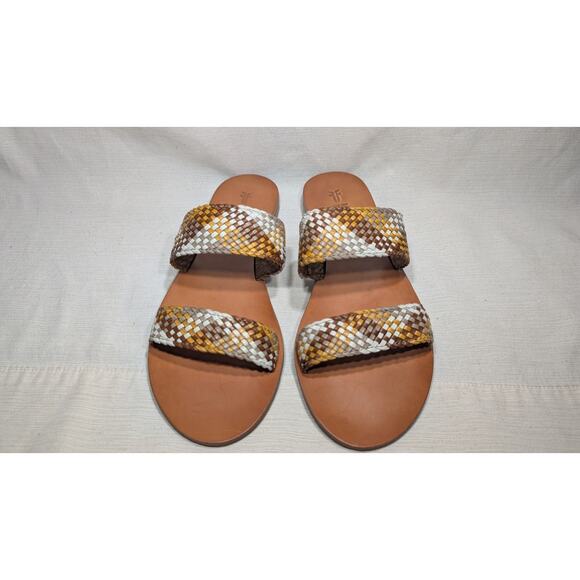 Frye Womens Ruth Woven Multicolor Slides Sandals Sz 8M Minimalist Chic Elegant - Picture 4 of 7